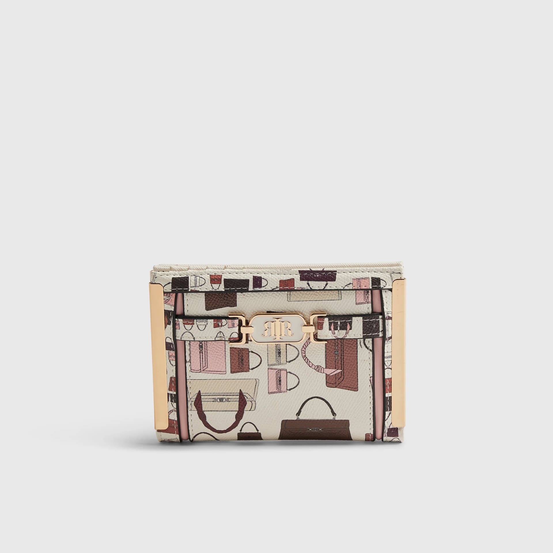 River Island River Island Womens White Tote Bag Print Foldout Purse