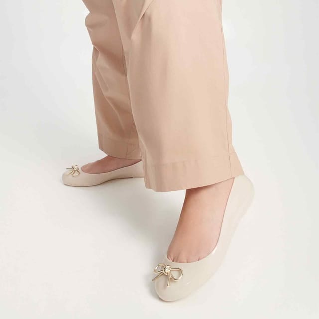 Melissa Shoes Melissa Shoes Women's Sweet Love Chrome Ballet Flats in Beige - 3