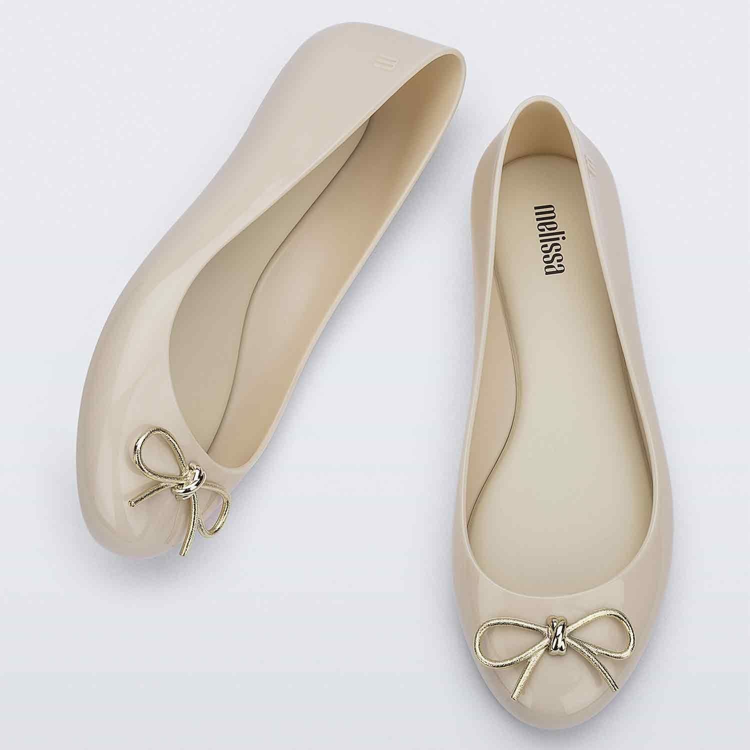 Melissa Shoes Melissa Shoes Women's Sweet Love Chrome Ballet Flats in Beige - 4