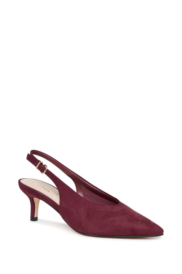 Paradox London Paradox London Women's Tullia' Stiletto Heel Slingback Shoes in Burgundy - 3