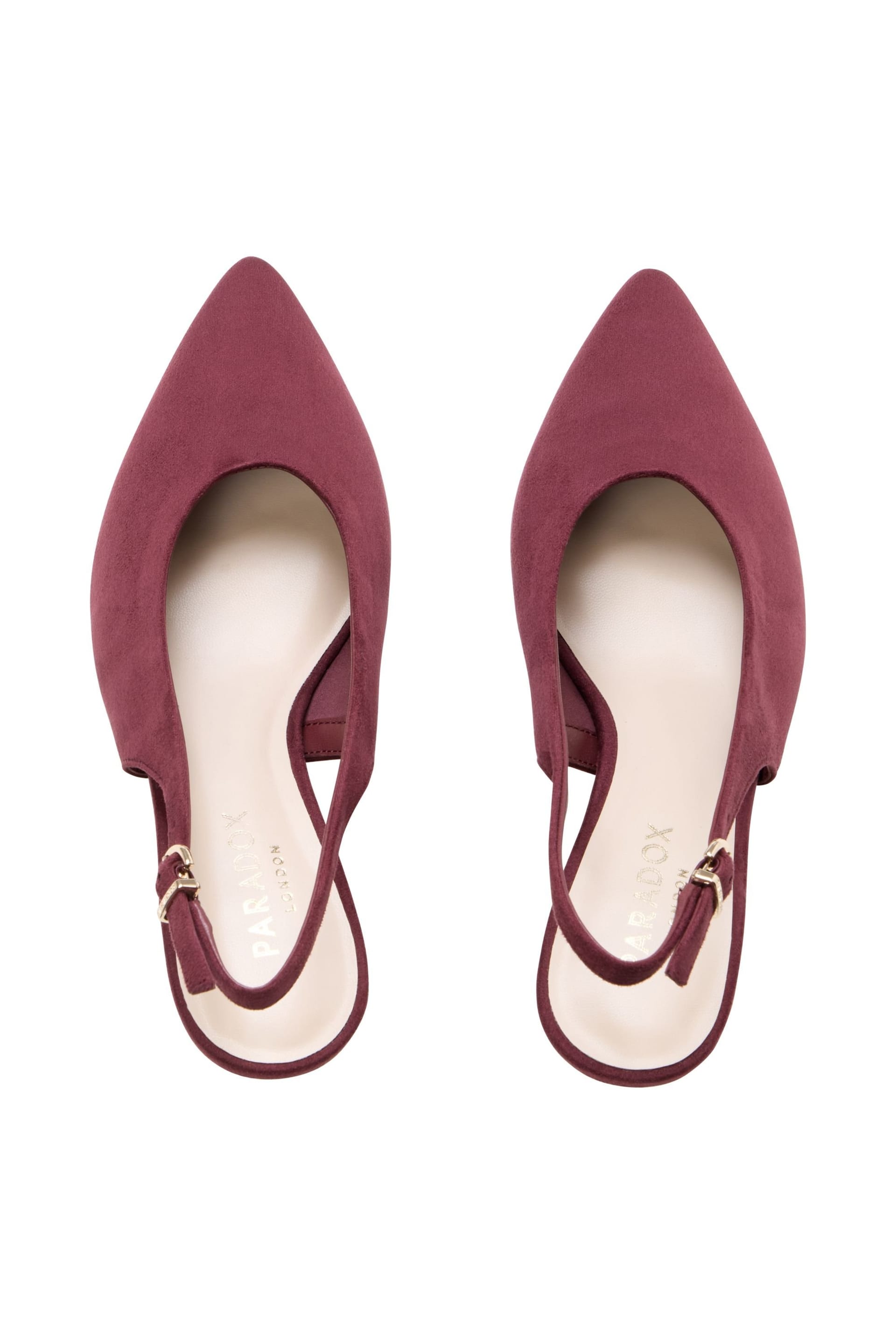 Paradox London Paradox London Women's Tullia' Stiletto Heel Slingback Shoes in Burgundy - 4