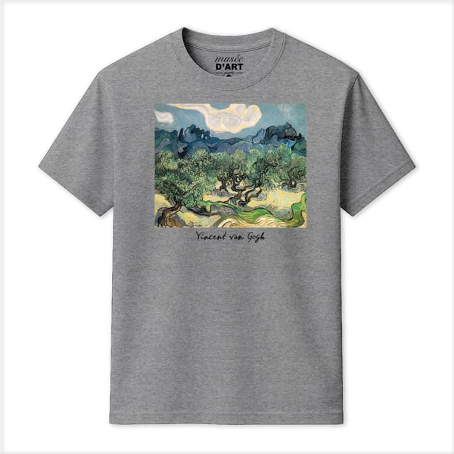 Musee DArt Musee D'Art Men's Vincent Van Gogh - Olive Trees T-Shirt in Grey - 2