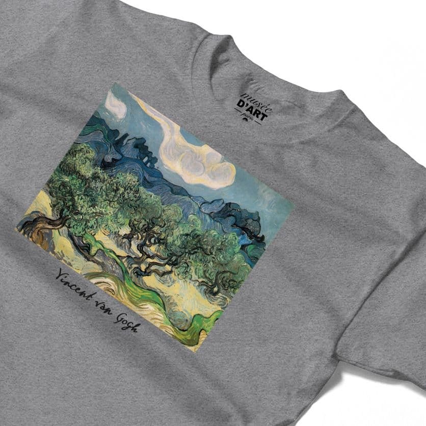 Musee DArt Musee D'Art Men's Vincent Van Gogh - Olive Trees T-Shirt in Grey - 4