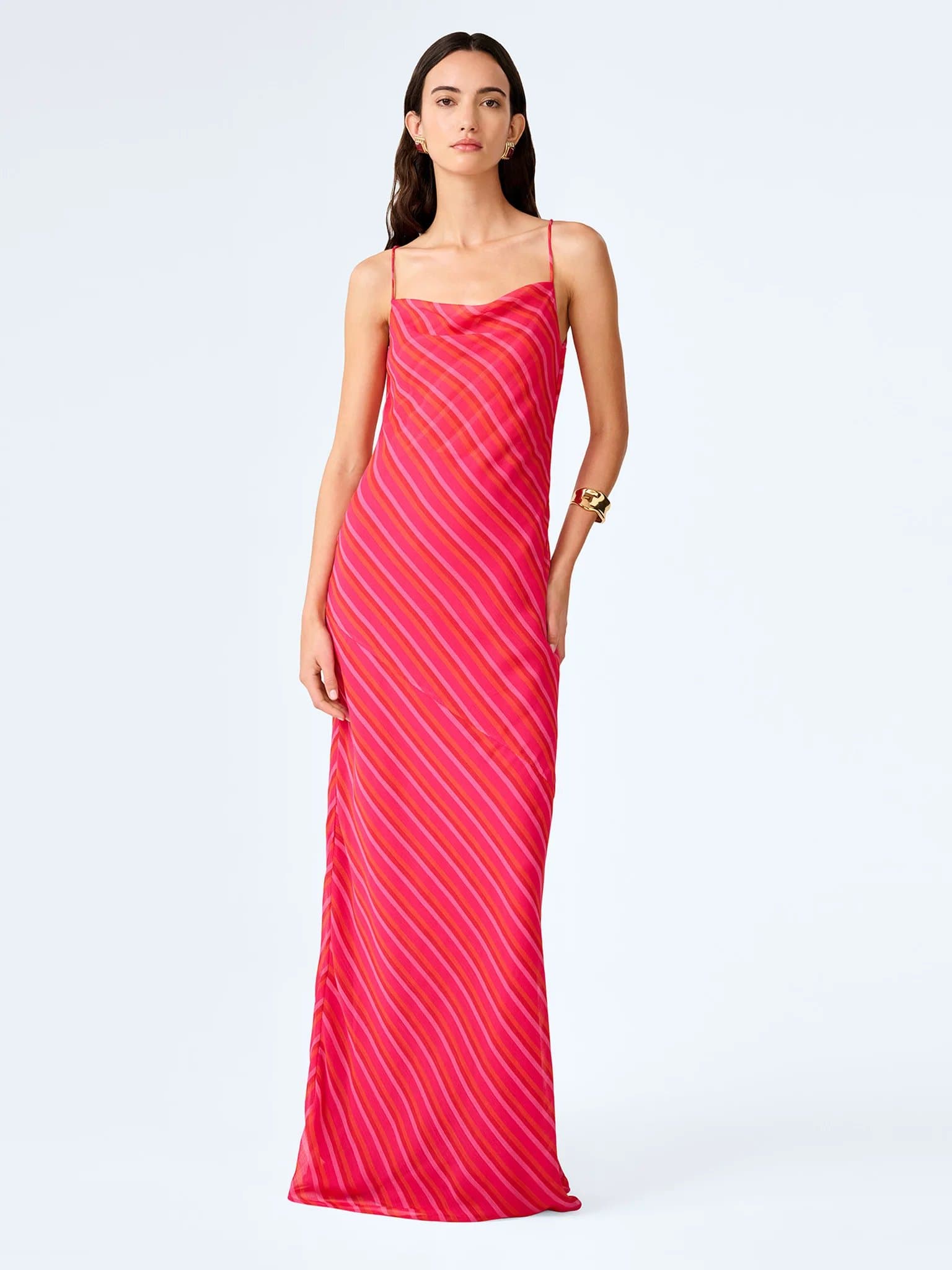 OMNES Koko Dress in Pink and Orange