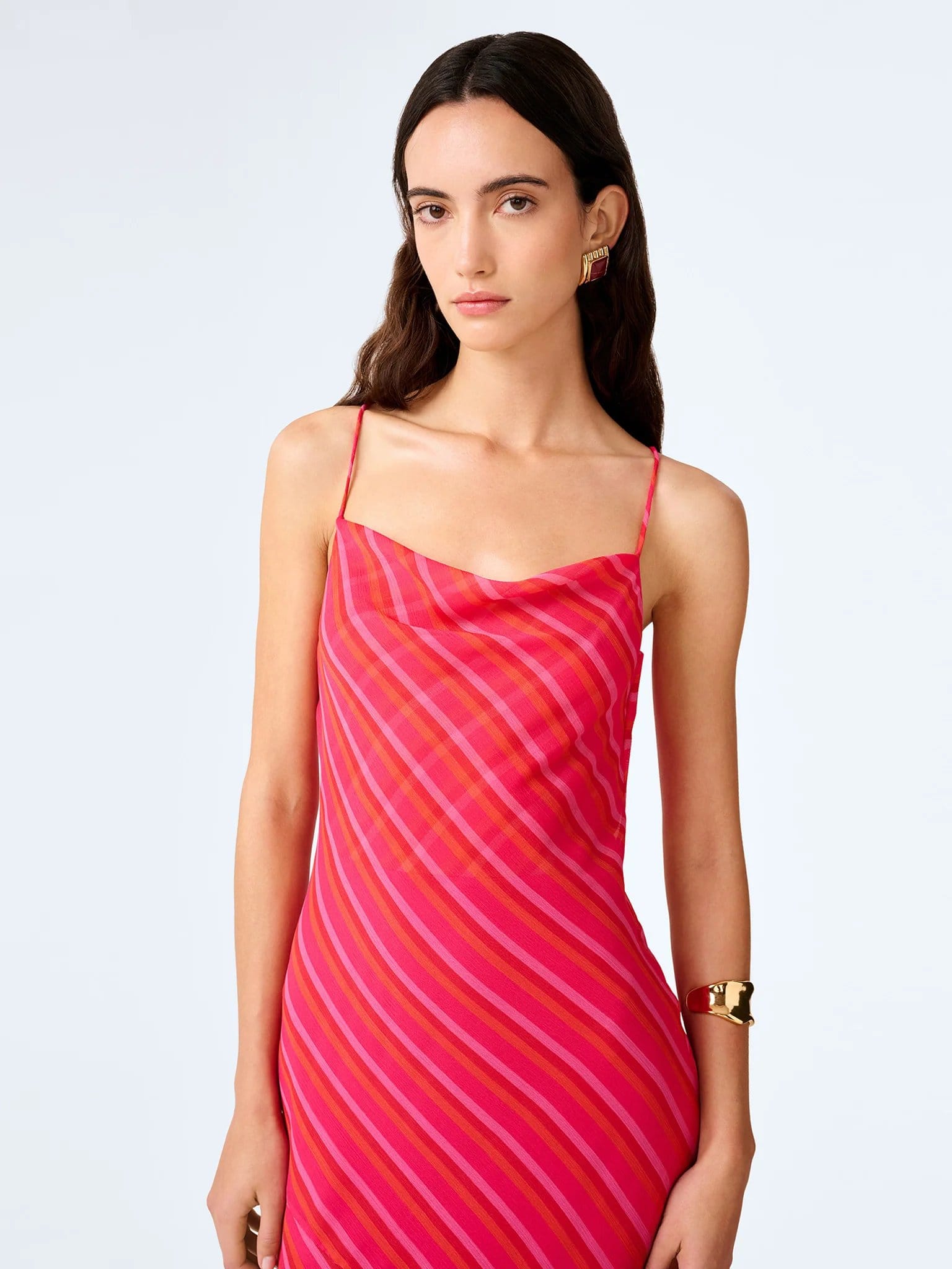 OMNES Koko Dress in Pink and Orange - 4