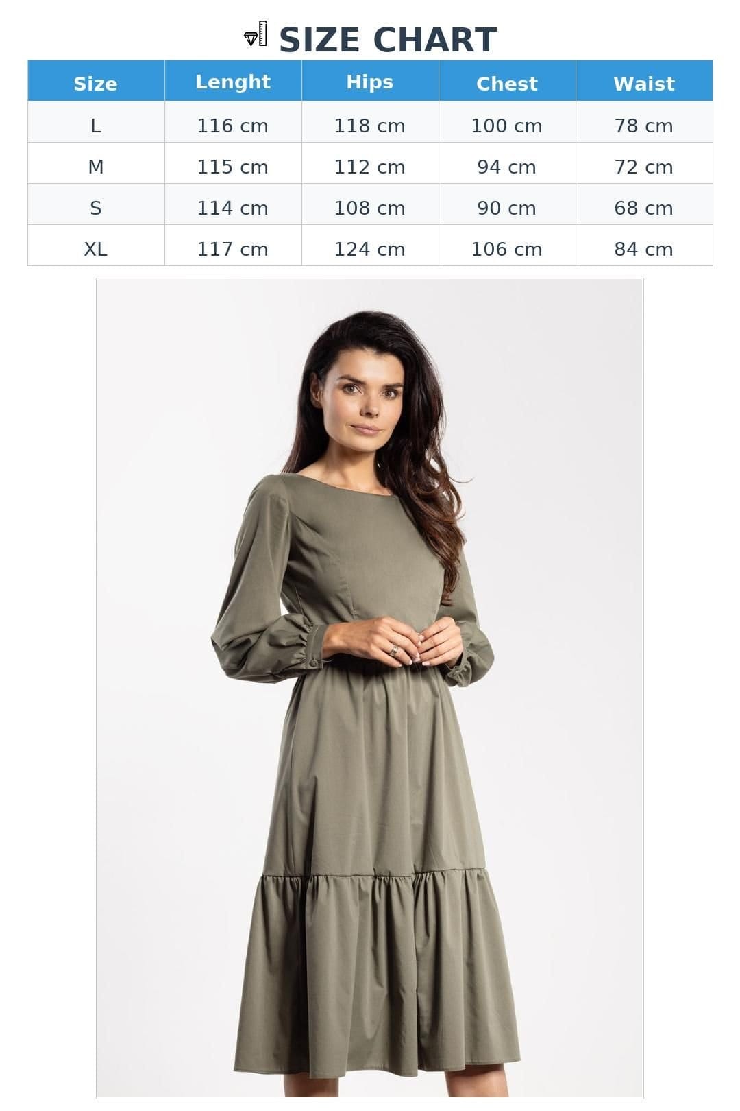 Love Lace Love Lace Women's Elegant Flared Midi Dress with Ruffle Hem in Green - 4