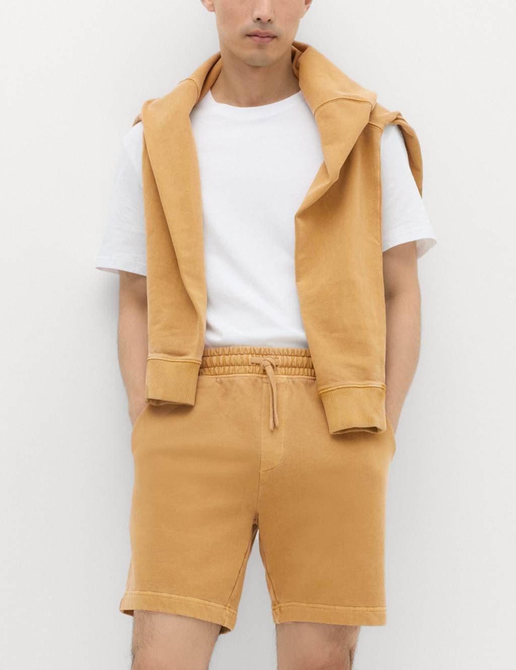 Marks & Spencer M&S Relaxed Fit Pure Cotton Garment Dye Short Butterscotch