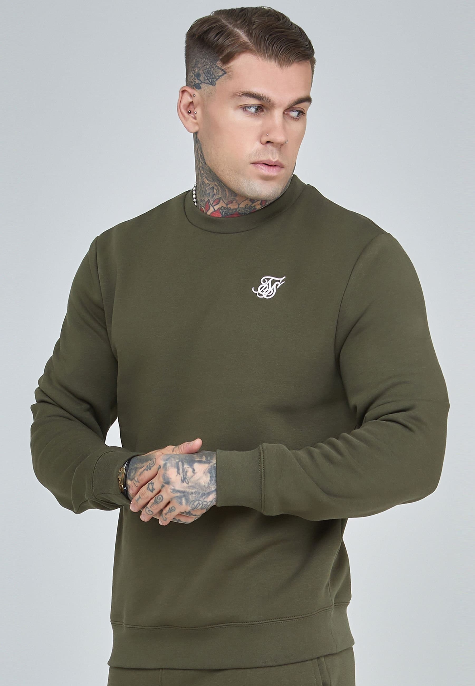 SikSilk SikSilk Men's Essentials Sweater in Khaki
