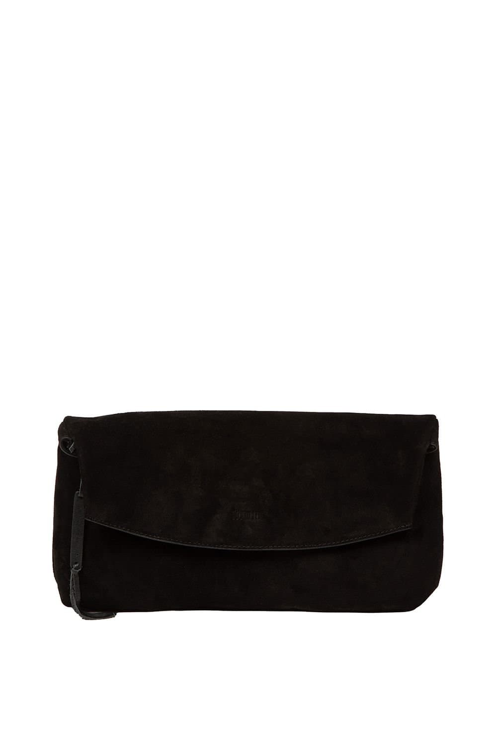 Cultured London Cultured London Women's 'Perla' Suede Clutch Bag in Black
