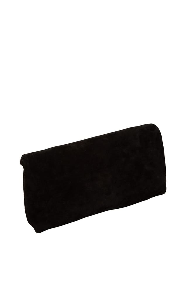 Cultured London Cultured London Women's 'Perla' Suede Clutch Bag in Black - 3