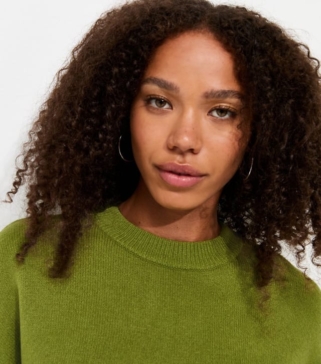 New Look Women's Bright Green Midweight Crew Neck Jumper New Look - 2