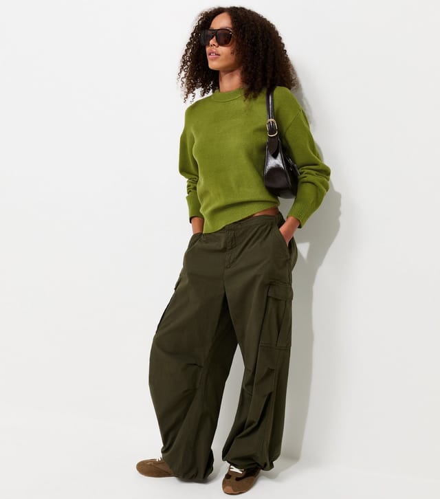New Look Women's Bright Green Midweight Crew Neck Jumper New Look - 3