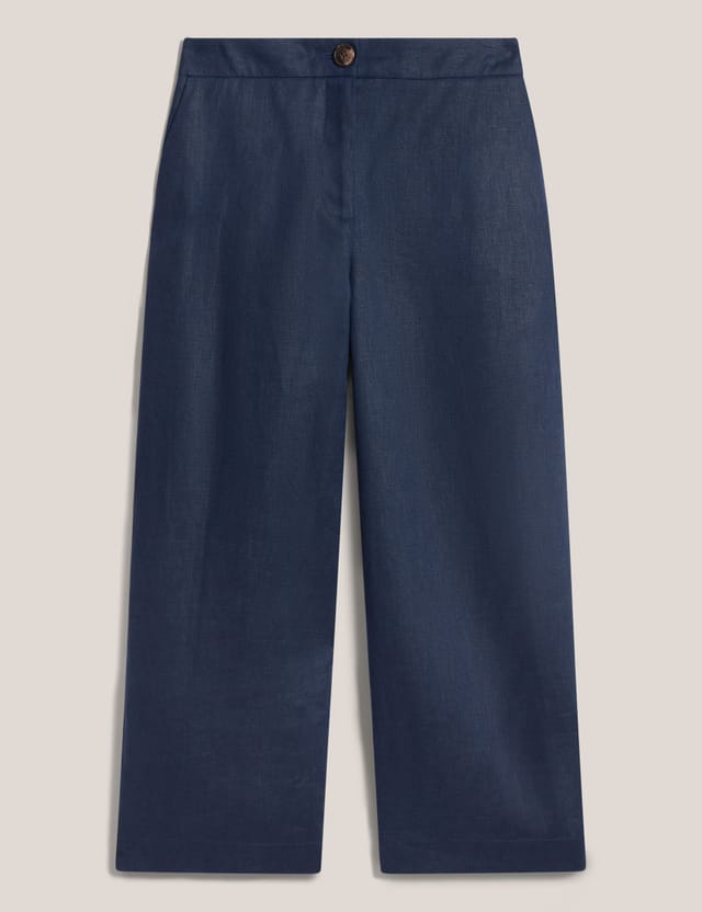 Hobbs London Hobbs London Women's Lillie High Waisted Culotte Trousers in Dark Navy - 2