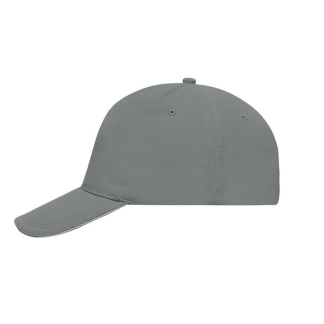 Myrtle Beach Myrtle Beach Men's 5 Panel Sandwich Peak Baseball Cap in Dark Grey - 3
