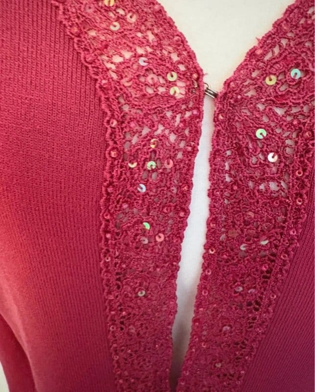 Bonmarché Pink Sequin Beaded Cardigan Top