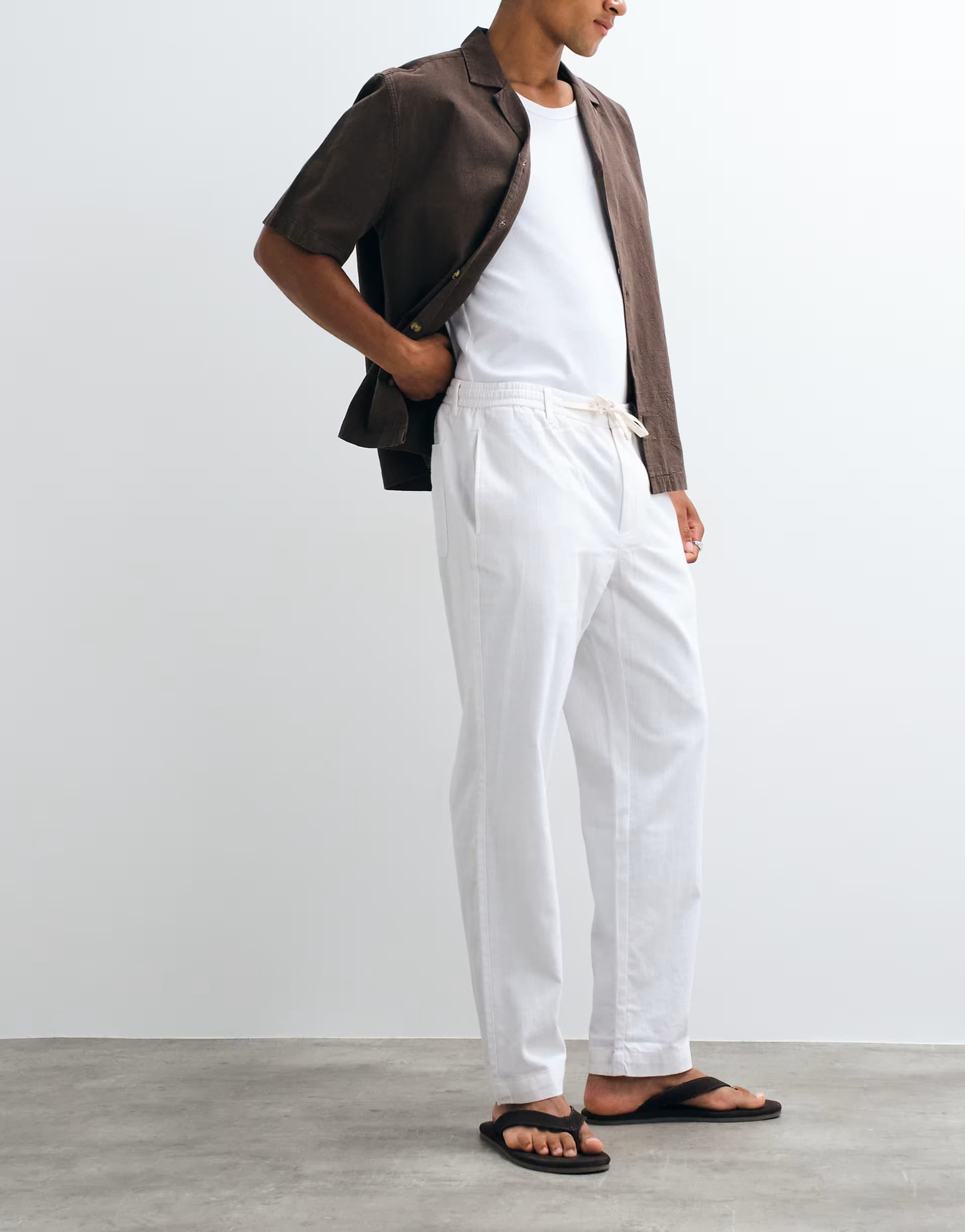 ASOS Mango straight trouser in off white