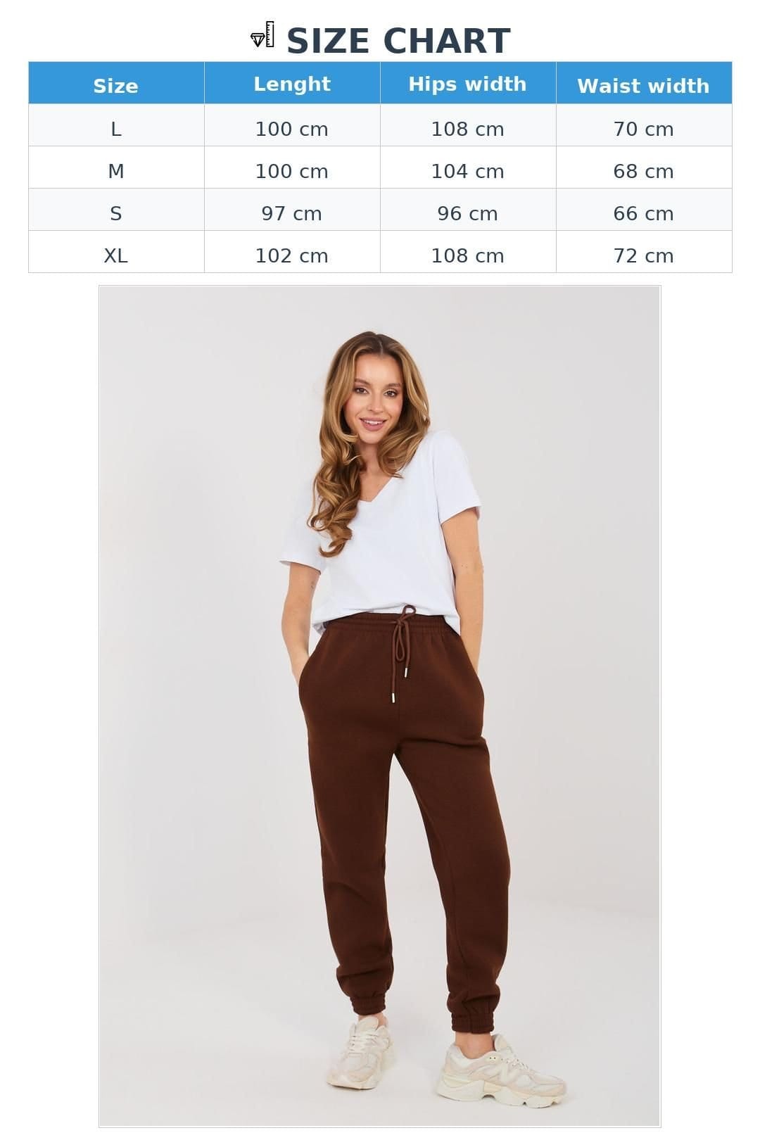 Love Lace Love Lace Women's Insulated High Waist Cotton Jogger Trousers in Brown - 4