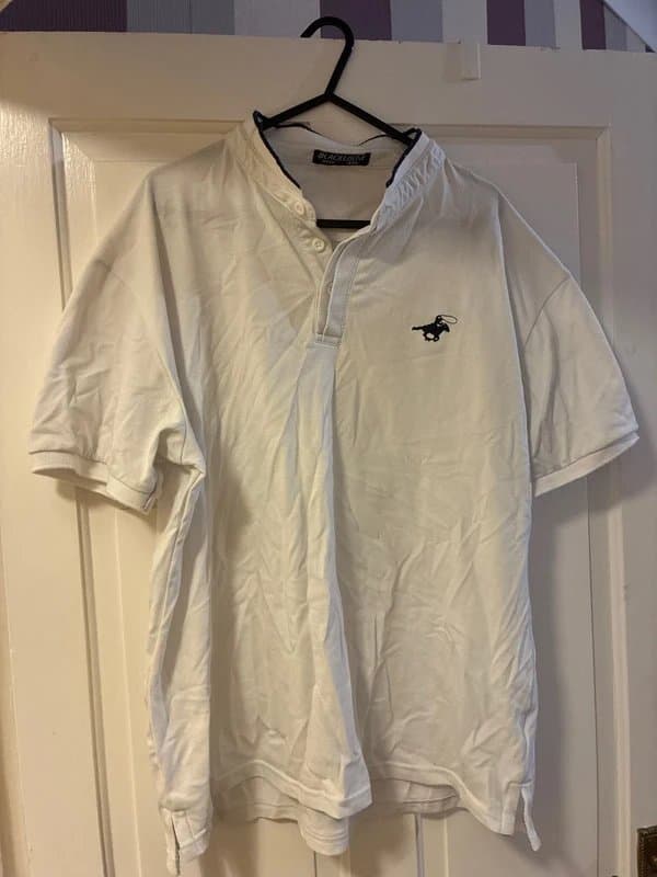 Blacklist-X White buttoned T (polo) shirt - Blacklist-x  - just needs ironed. 4 XL