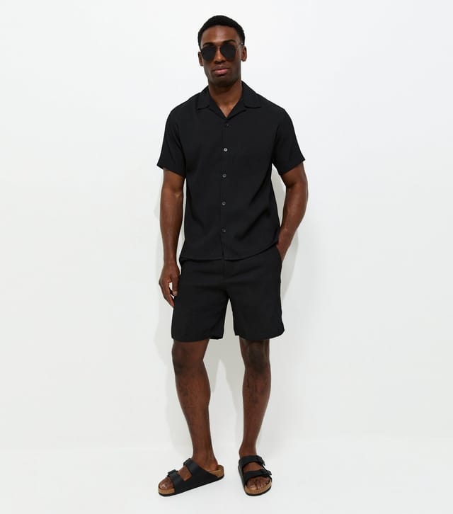 jack & jones Men's Regular Black Striped Drawstring Shorts Jack & Jones New Look - 2