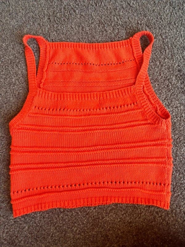 Bershka Bershka Orange Knitted Top Size Small
