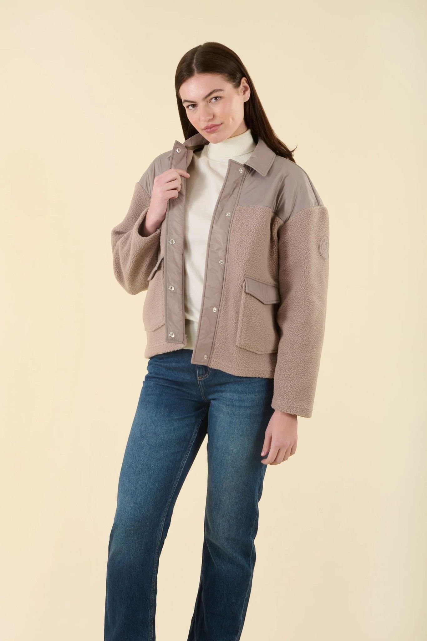 D2C D2C Women's Catherine Fleece Jacket in Taupe