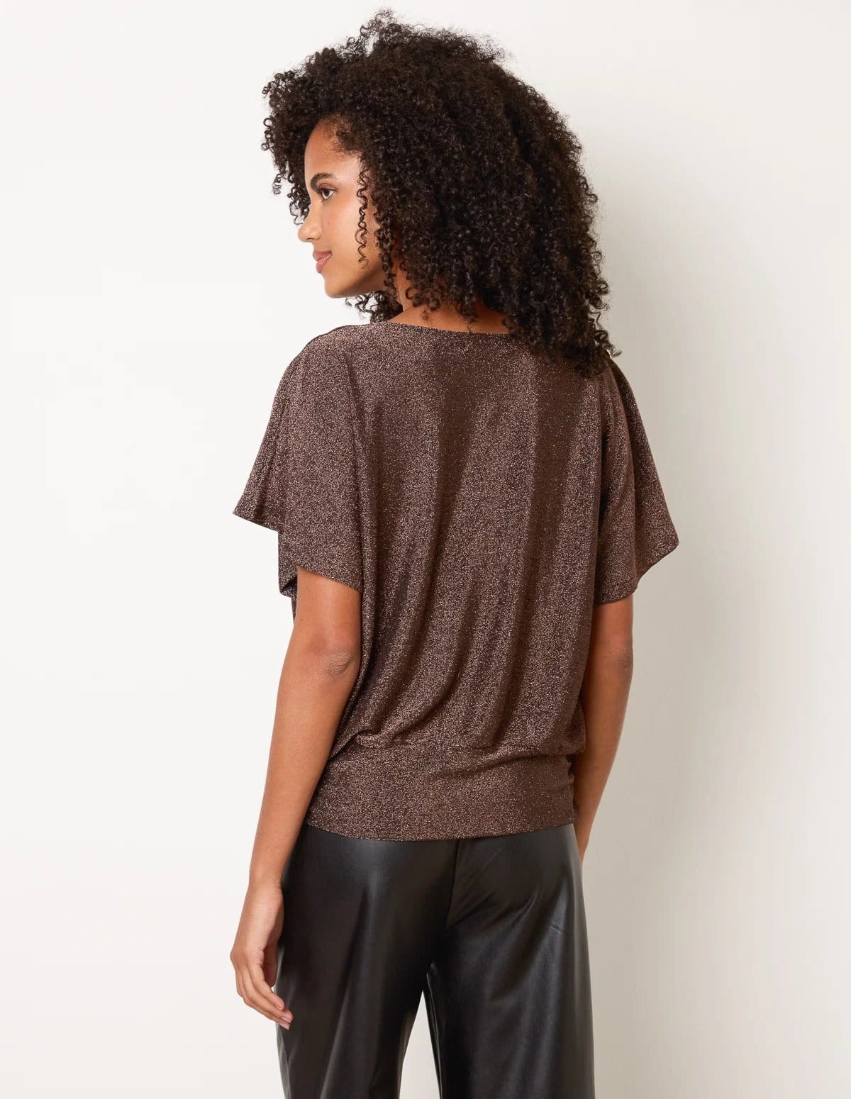 Blue Vanilla Button Detail Draped Cowl Neck Top - 4