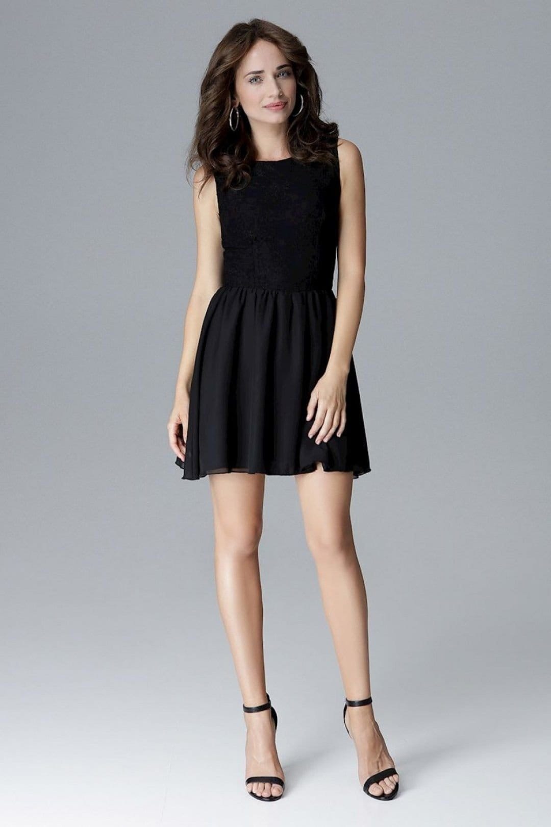 Love Lace Black Short Lined Minimal Fit Relaxed Dress