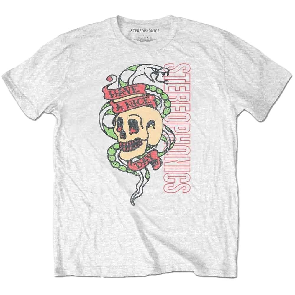 Stereophonics Stereophonics Men's Have A Nice Day Snake T-Shirt in White - 3