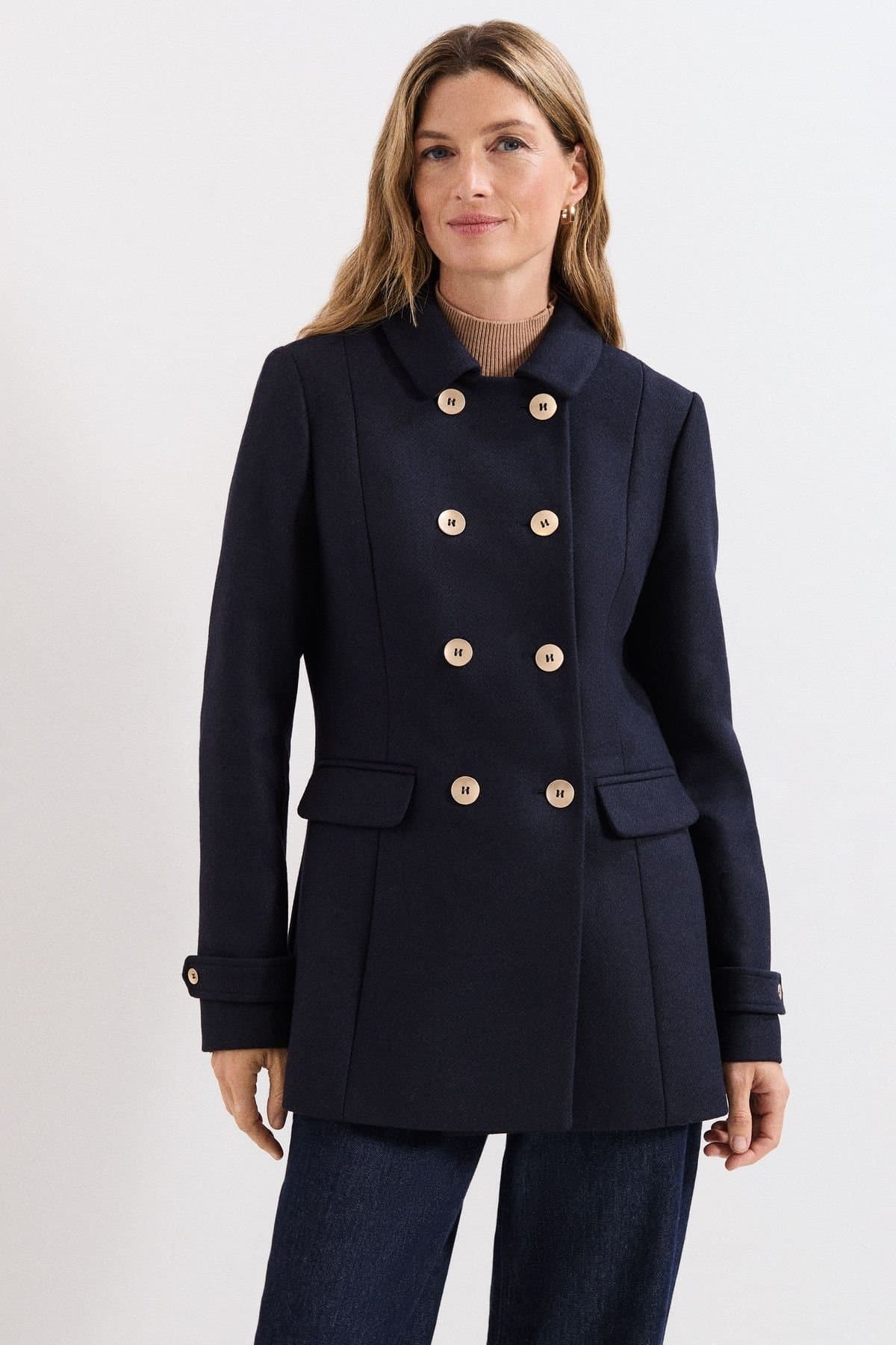Phase Eight Phase Eight Women's Aurelie Wool Peacoat in Dark Navy