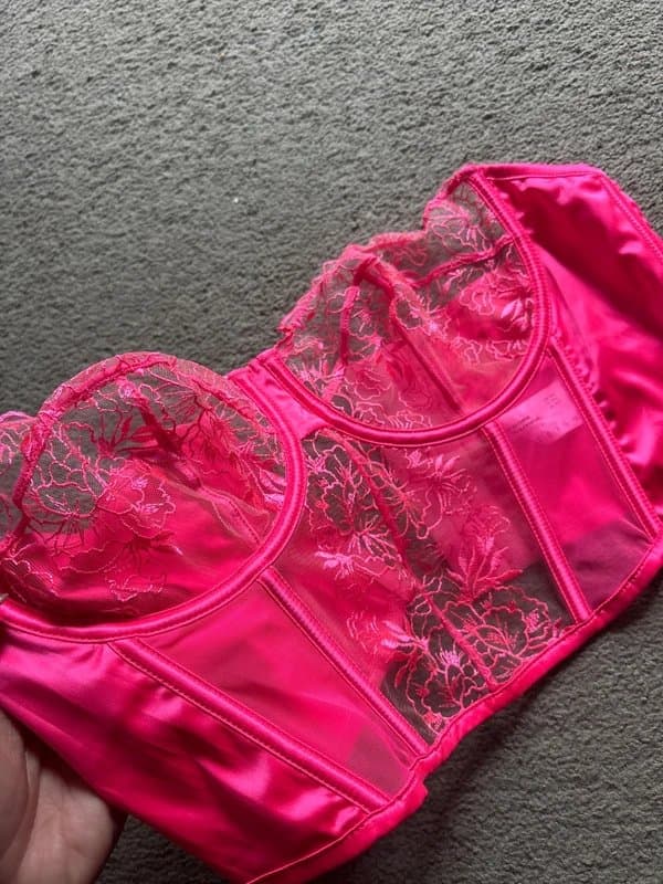 ASOS ASOS bright pink mesh corset bra