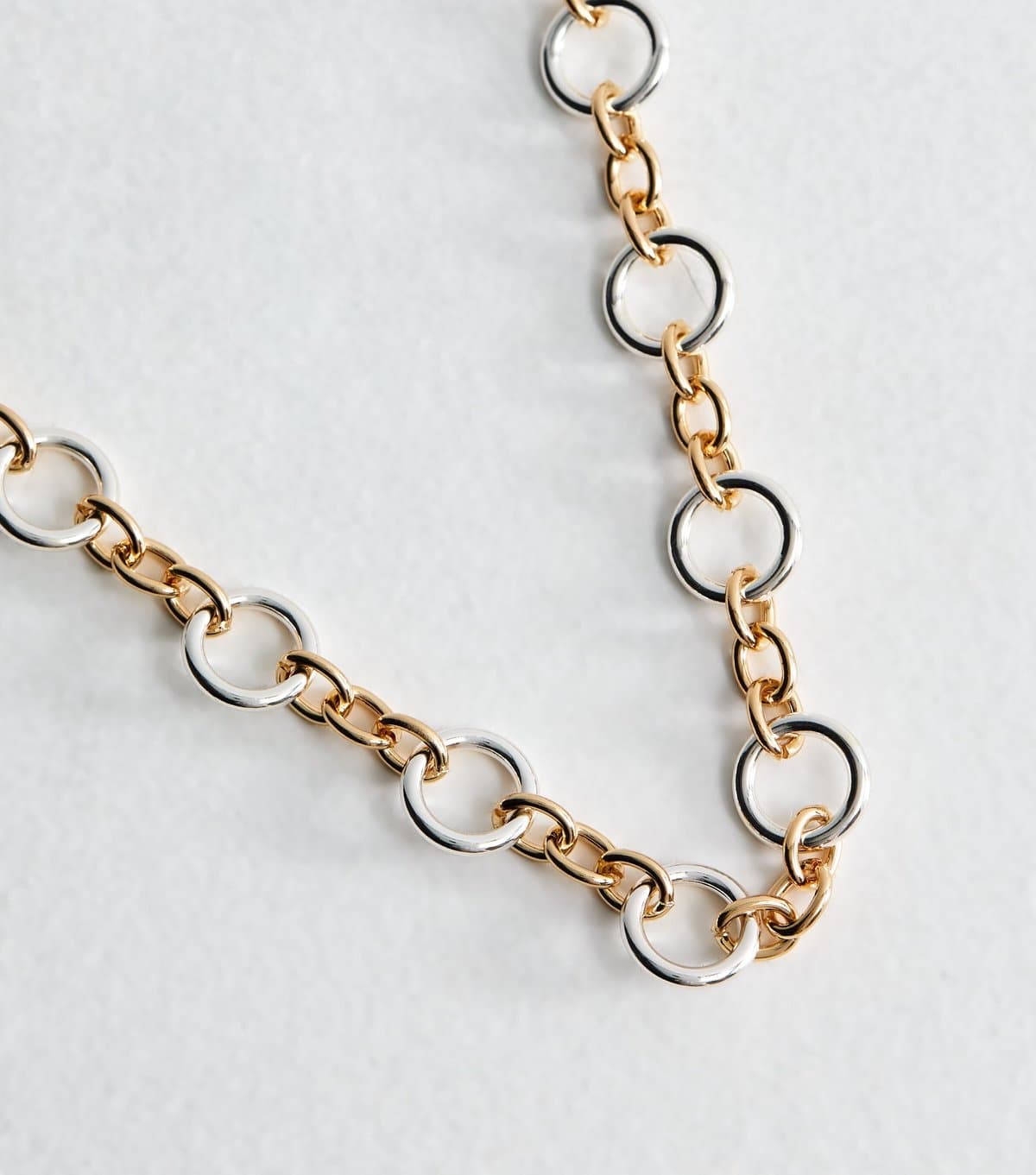 New Look Mixed Metal Oval Link Chain Necklace New Look