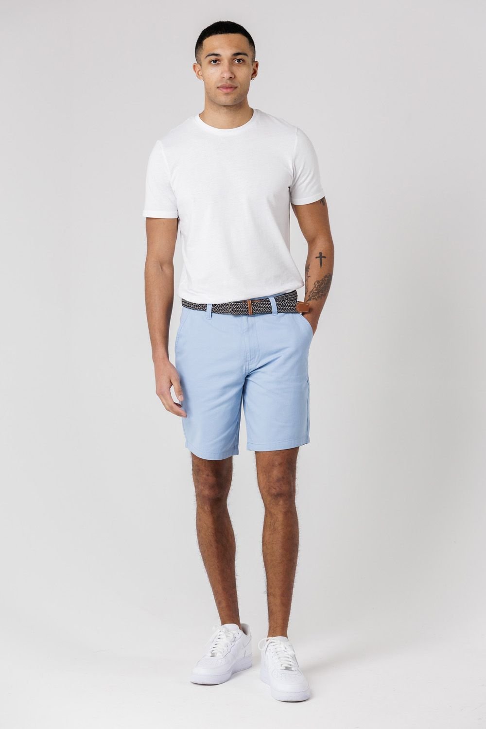 Tokyo Laundry Tokyo Laundry Men's Cotton Twill Peached Shorts in Light Blue - 3