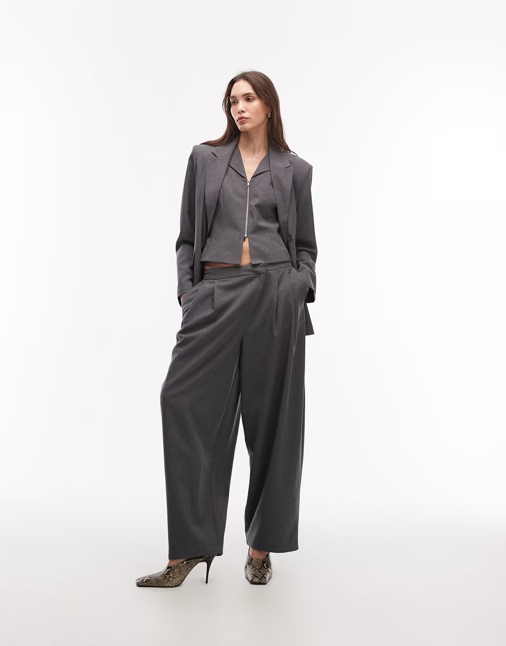 ASOS COLLUSION balloon trouser with asymmetric waistband in grey