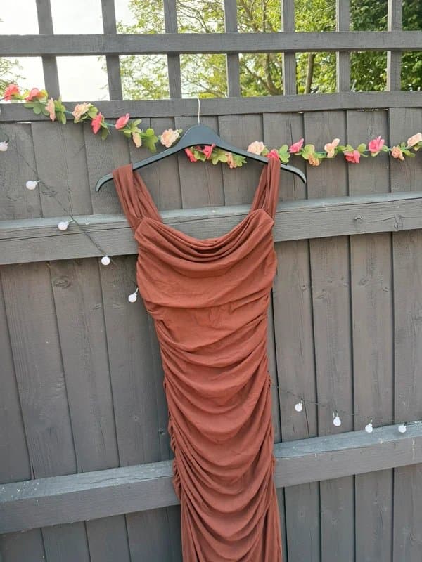 Boutique Parthea Ruched Cowl Neck Maxi Dress | Size M (UK 10–12) | New