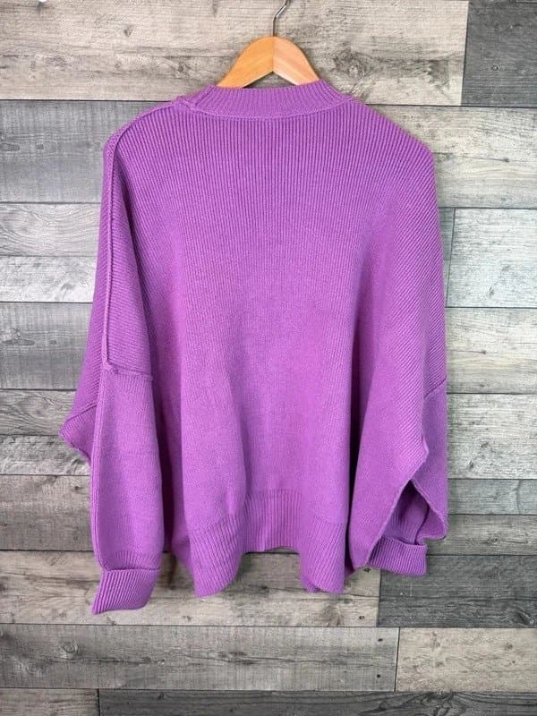 Free People Free People Easy Street Jumper Size Small Oversize Purple Knit Sweater Casual