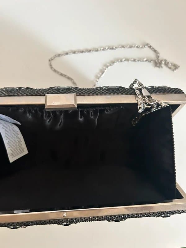 New Look New Look Black Studded Clutch Bag with Chain Strap
