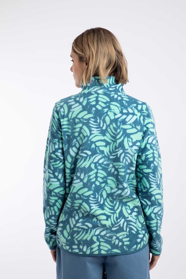 Weird Fish Weird Fish Women's Rory 1/4 Zip Printed Microfleece in Teal - 3