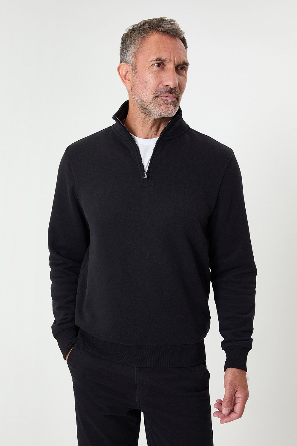 Saltwell Saltwell Men's Quarter Zip Sweatshirt in Black - 2