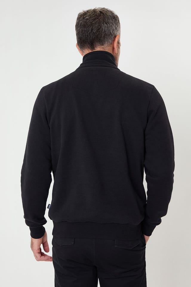 Saltwell Saltwell Men's Quarter Zip Sweatshirt in Black - 2