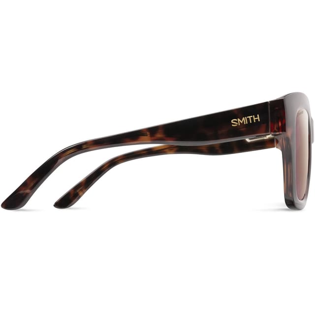 Smith Smith Women's Square Tortoise ChromaPop Polarized Rose Gold Mirror Sway in Brown - 3