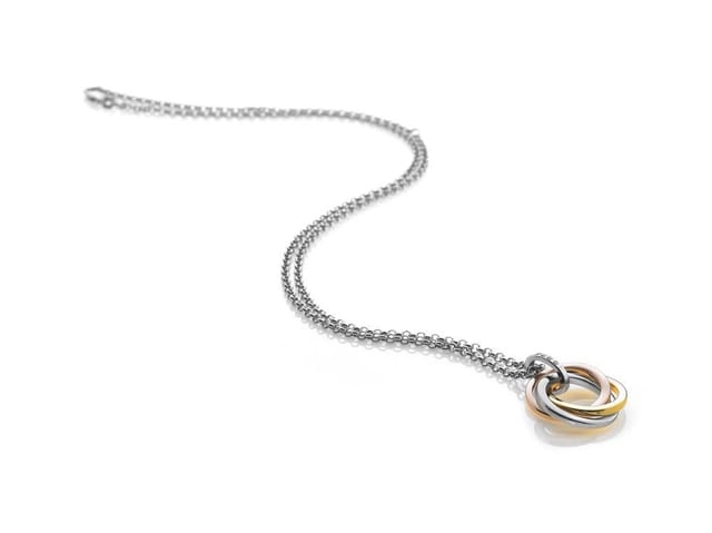 Hot Diamonds Hot Diamonds Women's Calm Pendant - Rose & Yellow Gold Plated Accents in Silver - 3