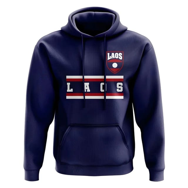 Laos Laos Men's Personalised Core Football Country Hoody in Navy - 2