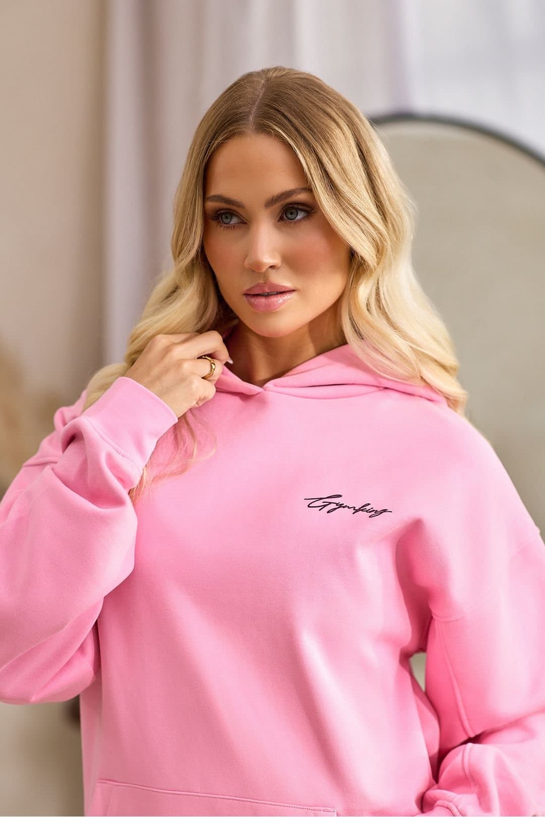 Gym King Gym King Pink Script Mindset Hoodie for Women