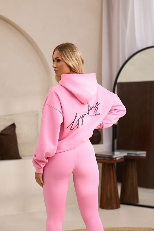 Gym King GYM KING Women's Script Mindset Hood Candy Pink - 2