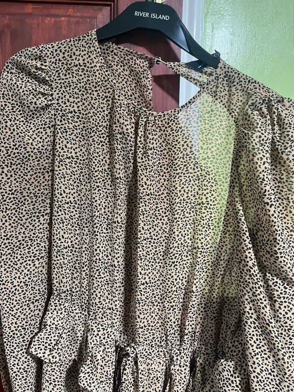 ASOS ASOS tiered ruffles leopard maxi dress