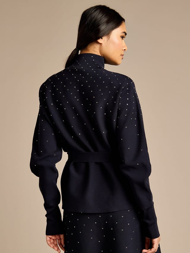 GWD by GEORGE W. DAVIES GWD by GEORGE W. DAVIES Women's GWD Sparkle Iris Knitted Navy Top - 3