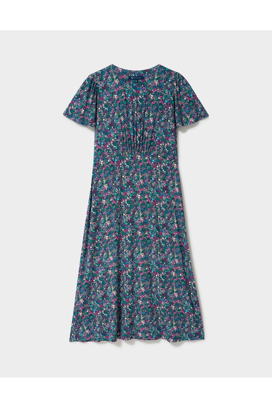 Crew Clothing Crew Clothing Women's Jenna Flutter Sleeve Jersey Dress Navy - 4