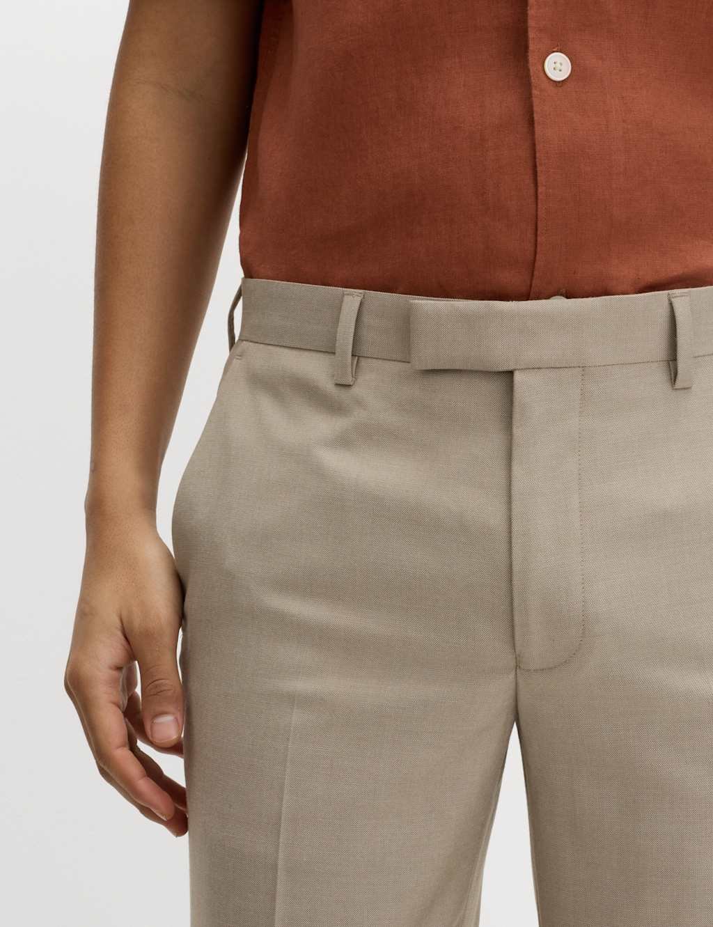 Marks & Spencer M&S Slim Fit Stretch Ultimate Suit Trousers Neutral - 3