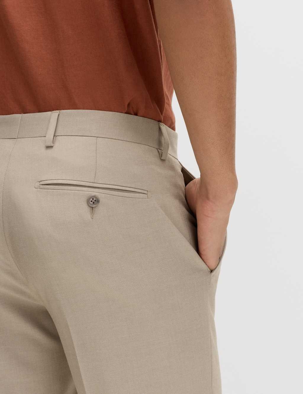 Marks & Spencer M&S Slim Fit Stretch Ultimate Suit Trousers Neutral - 4