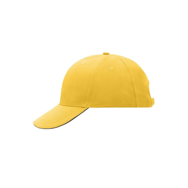 Myrtle Beach Myrtle Beach Men's 6 Panel Sandwich Peak Baseball Cap in Gold - 3